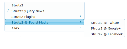 Struts2 jQuery Menu